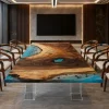 Custom Walnut Ocean Blue Ocean Blue Conference Tables WCT041