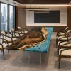 Custom Walnut Ocean Blue Ocean Blue Conference Tables WCT042