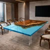 Custom Walnut Ocean Blue Ocean Blue Conference Tables WCT048