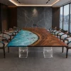 Custom Walnut Ocean Blue Ocean Blue Conference Tables WCT051