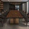 Custom Walnut Black Luxury Conference Tables WCT054