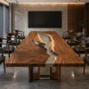 Custom Walnut Grey Live Edge Table Conference Tables WCT060
