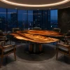 Custom Walnut Black Live Edge Table Conference Tables WCT062