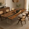 Custom Walnut Black River Dining Table WDT001