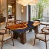 Custom Walnut Galaxy Live Edge Dining Table WDT005