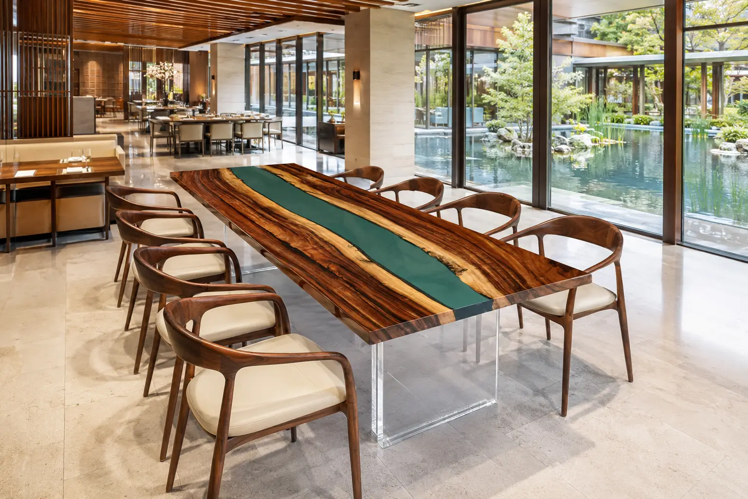 Custom Walnut Green River Dining Table WDT008