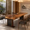 Custom Walnut Black Live Edge Dining Table WDT010