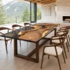 Custom Walnut Black Live Edge Dining Table WDT020