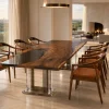 Custom Walnut Black Live Edge Dining Table WDT025
