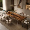 Custom Walnut Black River Dining Table WDT026