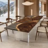 Custom Walnut Grey Live Edge Dining Table WDT029