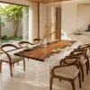 Custom Walnut White Live Edge Dining Table WDT030