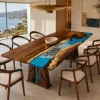 Custom Walnut Ocean Blue Ocean & Beach Dining Table WDT031