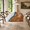 Custom Walnut Crystal Clear Live Edge Dining Table WDT032