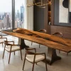 Custom Walnut Black River Dining Table WDT038