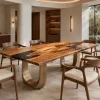 Custom Walnut Black Live Edge Dining Table WDT045