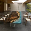 Custom Walnut Ocean Blue Ocean & Beach Dining Table WDT049