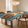 Custom Walnut Ocean Blue Ocean & Beach Dining Table WDT052