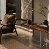 Custom Walnut River Epoxy End Tables with Grey Epoxy WE015