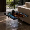 Custom Walnut Live Edge Epoxy End Tables with Galaxy Epoxy WE027