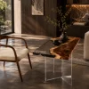 Custom Walnut Live Edge Epoxy End Tables with Crystal Clear Epoxy WE049