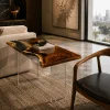 Custom Walnut Live Edge Epoxy End Tables with Crystal Clear Epoxy WE052