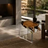 Custom Walnut Live Edge Epoxy End Tables with Crystal Clear Epoxy WE053