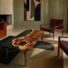 Custom Walnut Live Edge Epoxy Coffee Tables with Black Epoxy WECT003