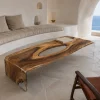 Custom Walnut Live Edge Epoxy Coffee Tables with Crystal Clear Epoxy WECT022