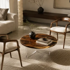 Custom Walnut Other Epoxy Coffee Tables with Crystal Clear Epoxy WECT023