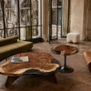 Custom Walnut Live Edge Epoxy Coffee Tables with Black Epoxy WECT053