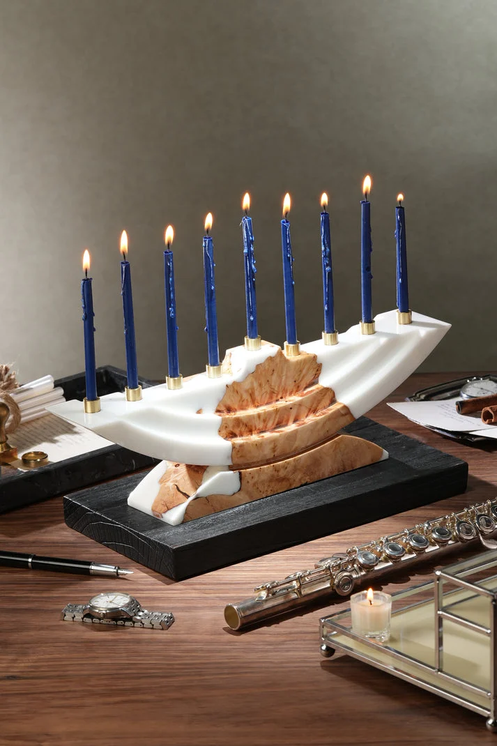 Luxury Epoxy Candle Holders White ECHW001