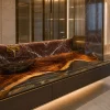 Custom Walnut Epoxy Bathroom Countertop with Crystal Clear Epoxy BTC012