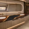 Custom Walnut Live Edge Epoxy Bathroom Countertop with Grey Epoxy BTC013