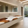 Custom Walnut Live Edge Epoxy Bathroom Countertop with White Epoxy BTC031