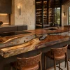 Premium Walnut Crystal Clear Epoxy with Embedded Natural Wine Corks Epoxy Kitchen Countertop product EKT007