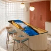 Walnut Epoxy Live Edge Countertop with Ocean Blue Epoxy | ELET024