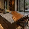 Commercial Epoxy Live Edge Countertop in Olive Wood with White Epoxy | ELET027