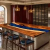 Luxury Walnut Epoxy Live Edge Countertop with Blue Epoxy | ELET031