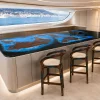 Map Walnut Epoxy Live Edge Countertop with Ocean Blue Epoxy | ELET042