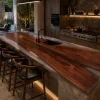 Premium Black Walnut Epoxy Live Edge Countertop with White Epoxy | ELET044