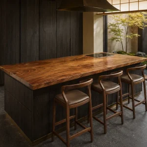 Commercial Epoxy Live Edge Countertop in Walnut | ELET050