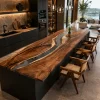 Luxury Walnut Epoxy Live Edge Countertop with Crystal Clear Epoxy | ELET058