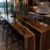 Bespoke Walnut Epoxy Live Edge Countertop with Black Epoxy | ELET066