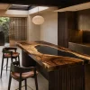 Luxury Walnut Epoxy Live Edge Countertop with Black Epoxy | ELET067