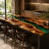 Premium custom Epoxy River Countertop made from Walnut with Green epoxy resin SKU ERC006