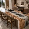 Handcrafted Epoxy River Countertop crafted from French Poplar and White epoxy resin SKU ERC013
