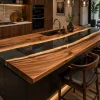 Luxury Epoxy River Countertop crafted from Walnut and Black epoxy resin SKU ERC038