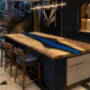 Handcrafted Epoxy River Countertop with Walnut and Blue epoxy resin SKU ERC043