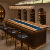 Handcrafted Epoxy River Countertop with Walnut and Blue epoxy resin SKU ERC049